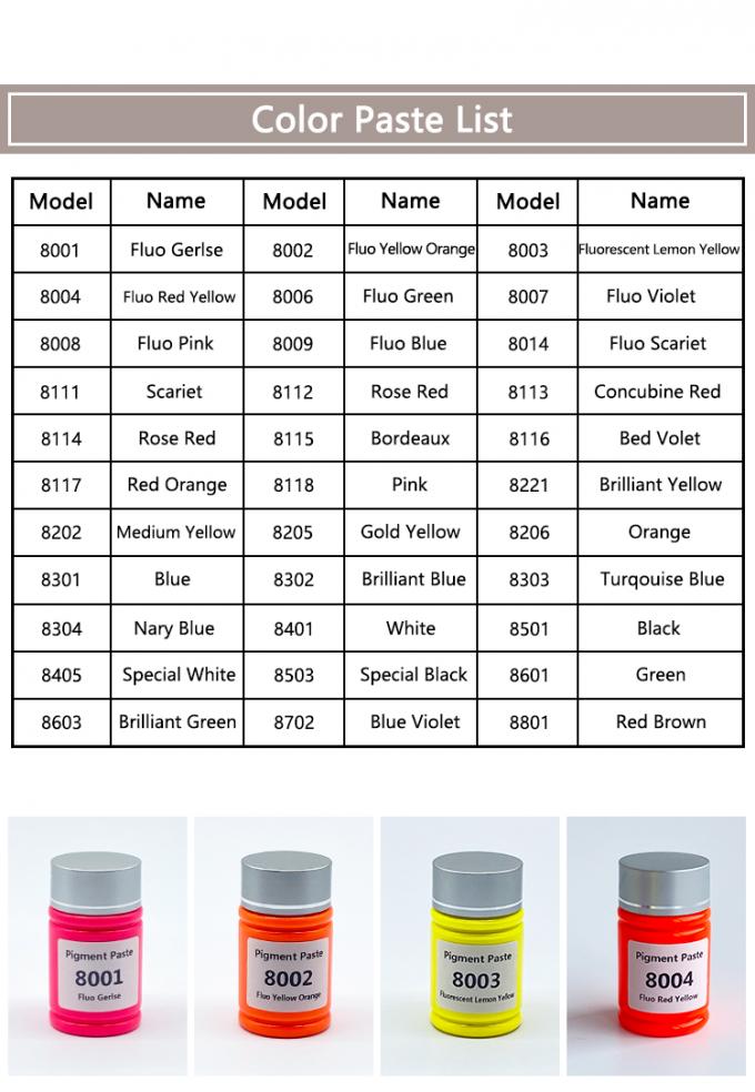 Wholesale  Water Based Dye Pigment Paste 8401 White Organic Liquid Color Pigments for Coating 8