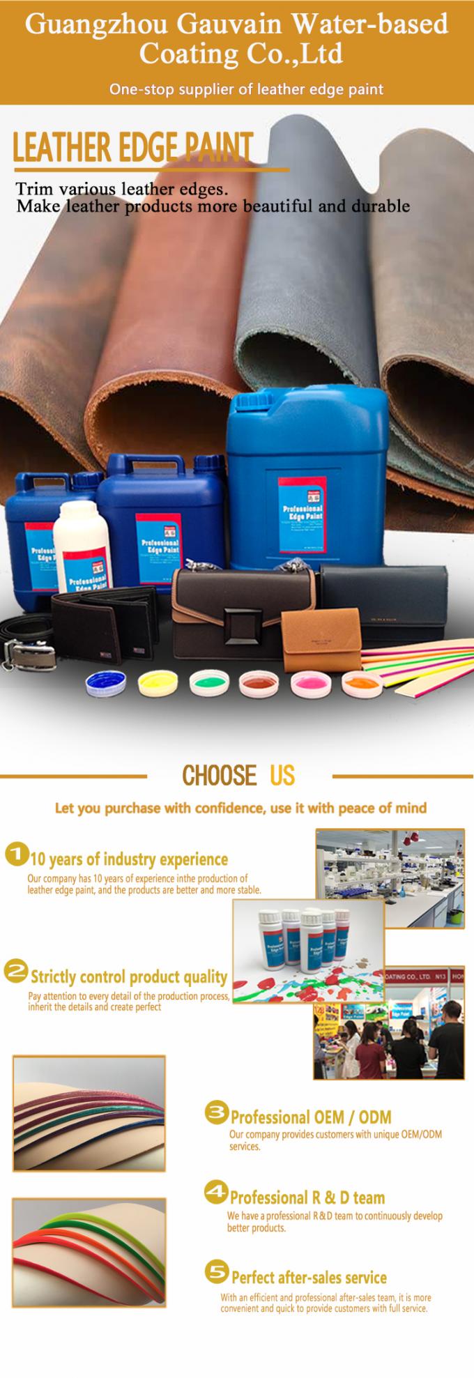 Factory Direct Sales Water Based High-class Explosion Resist Leather Edge Coloring Paint for Bags Belts Shoes 0