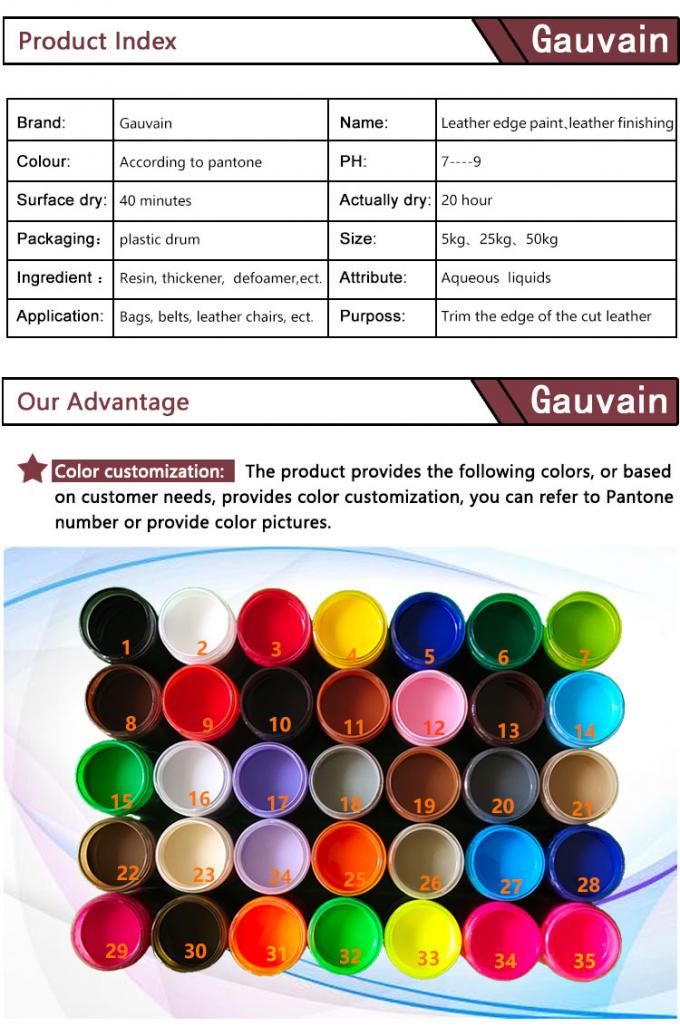 Factory Direct Sales Water Based Leather Edge Brown Handbags Stain Coloring Paint Leather Edge Dye 2