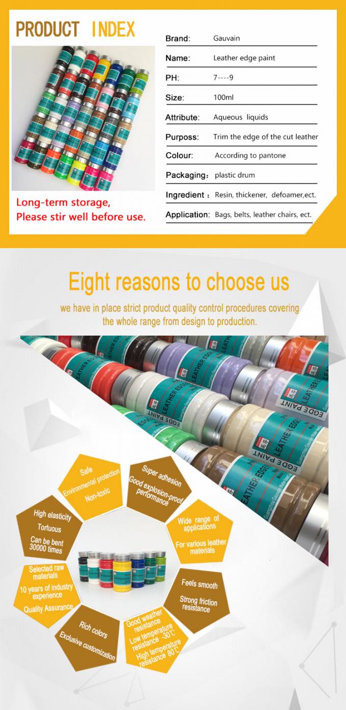 Προηγμένη πολυουρεθάνη με βάση το νερό Leather Edge Paint for Raw Leather Edge DIY 100ml/μπουκάλι 2