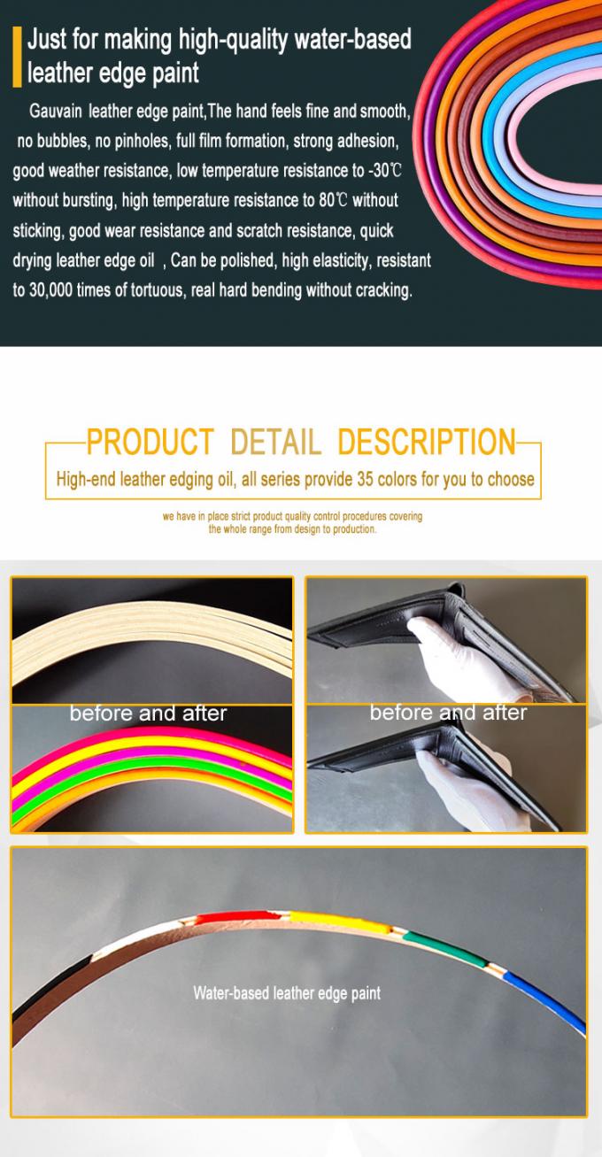 Προηγμένη πολυουρεθάνη με βάση το νερό Leather Edge Paint for Raw Leather Edge DIY 100ml/μπουκάλι 4