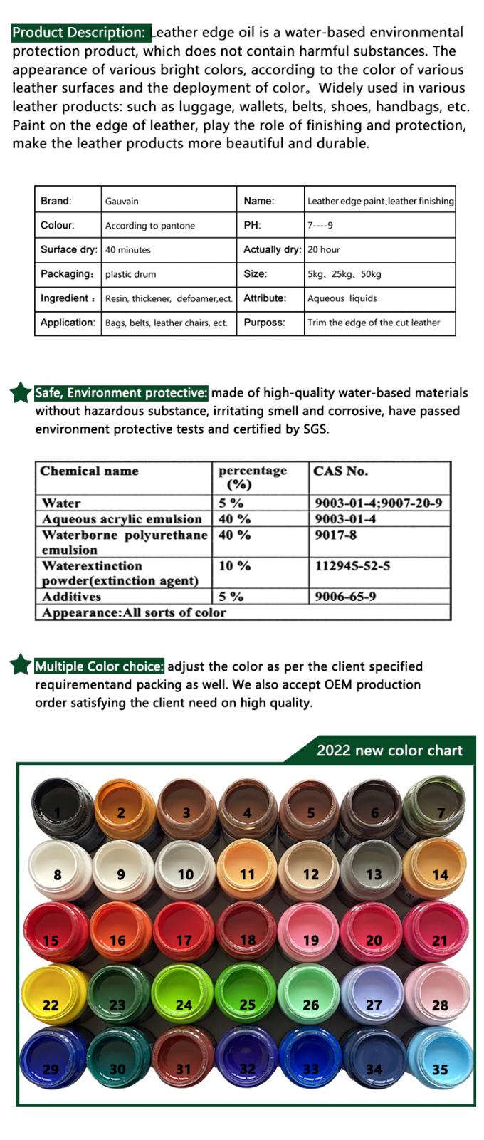 Factory Manufacturers Bags Shoes Coating Agent Color Leather Edge Painting Ink Water Edge Leather Paint 4
